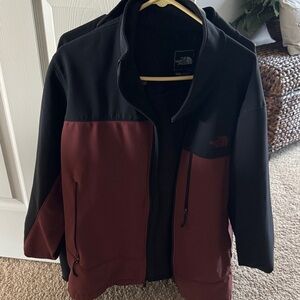 The North Face Men's Black and Dark Red Performance Jacket